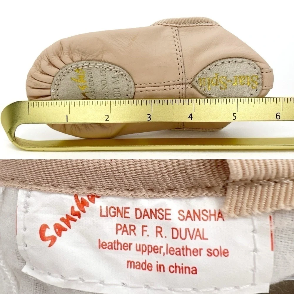 Sansha Pink Leather Ballet Slippers Size 4.5 + Bloch Tights Toddler New NWT